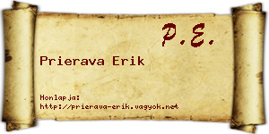 Prierava Erik névjegykártya